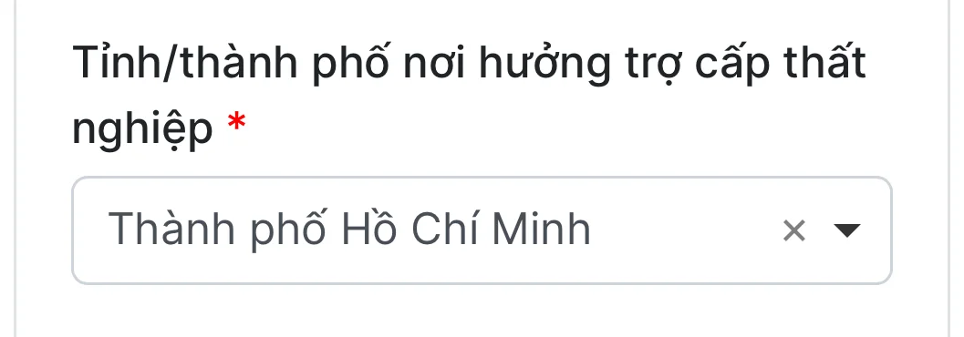 Ảnh chụp màn hình hướng dẫn nop — bước 4: Nhập thông tin cá nhân — Nơi hưởng TCTN
